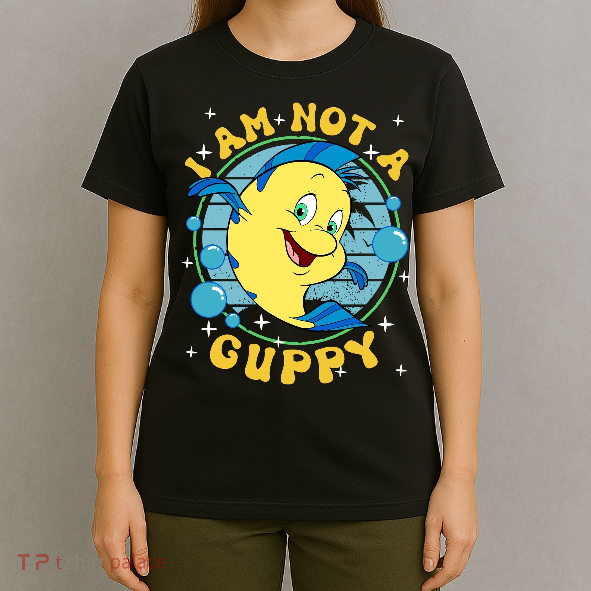 Vintage Little Mermaid Flounder I Am Not A Guppy Flounder Fish Magic T-Shirt