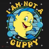 Vintage Little Mermaid Flounder I Am Not A Guppy Flounder Fish Magic T-Shirt thumb 7