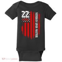 Veteran Lives Matter Suicide Awareness Ptsd Veteran 22 Day Baby Bodysuit thumb 0