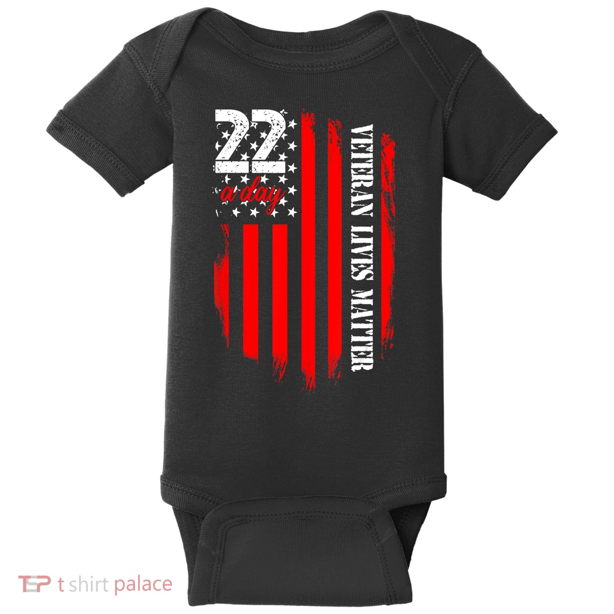 Veteran Lives Matter Suicide Awareness Ptsd Veteran 22 Day Baby Bodysuit