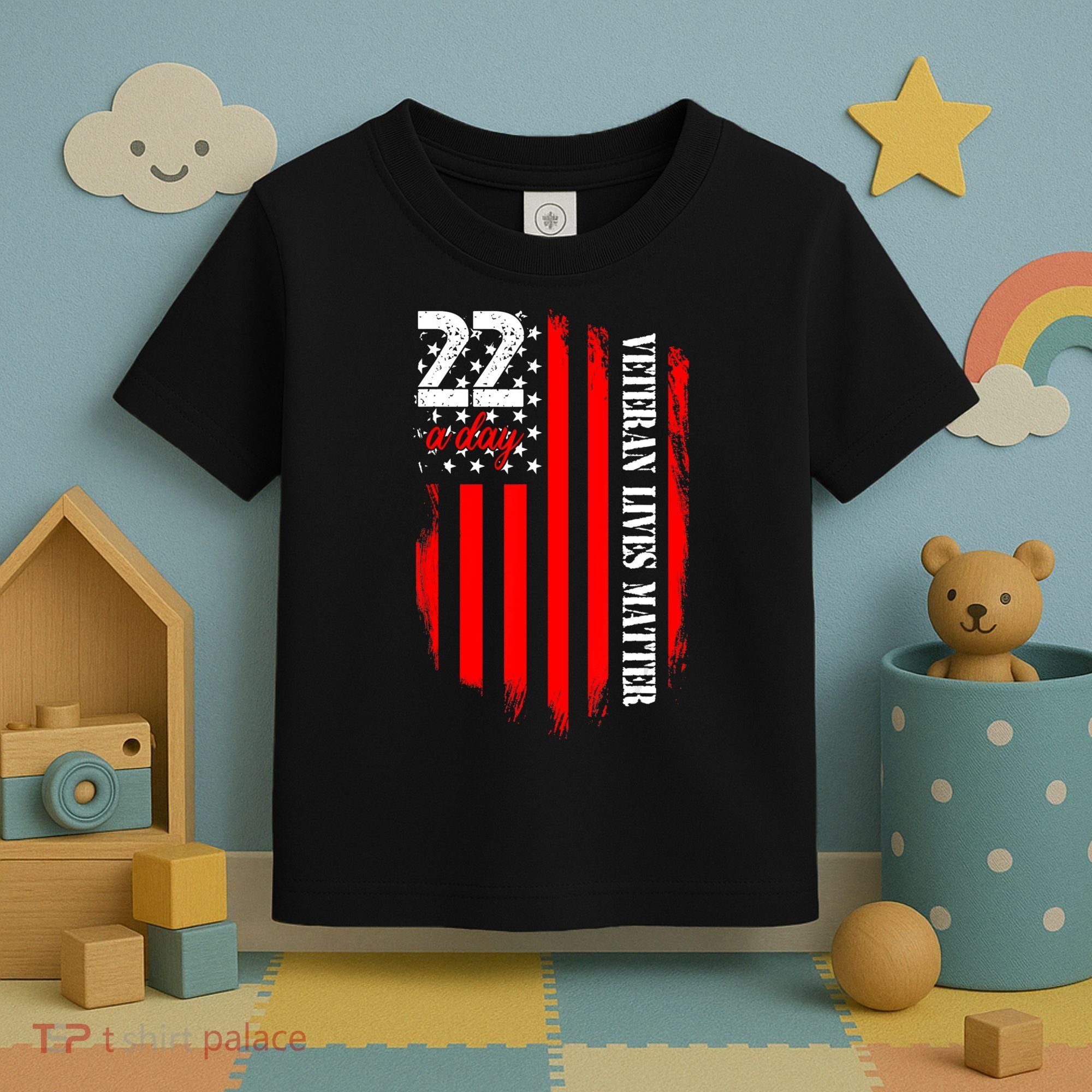 Veteran Lives Matter Suicide Awareness Ptsd Veteran 22 Day Toddler T-Shirt