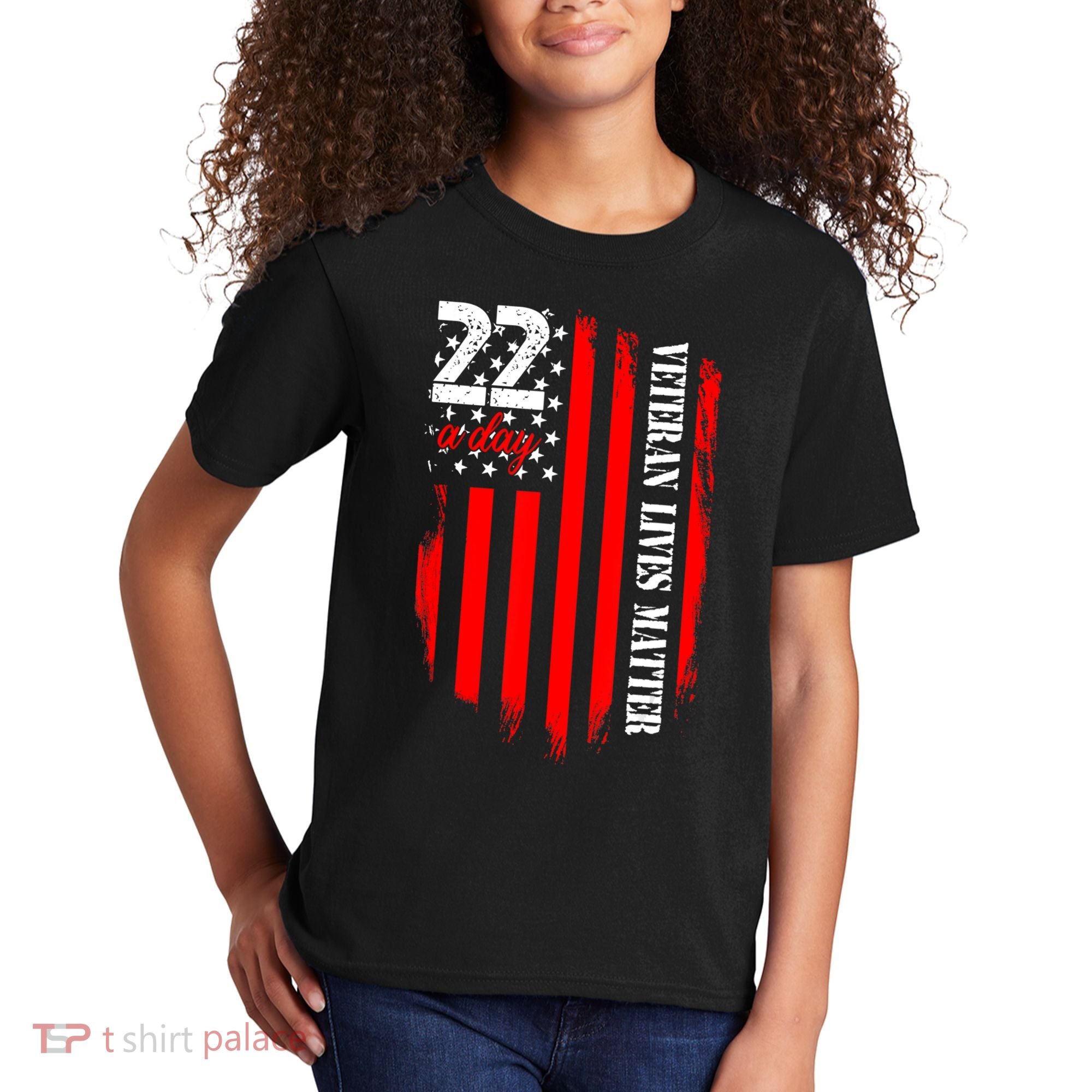 Veteran Lives Matter Suicide Awareness Ptsd Veteran 22 Day Kids T-Shirt