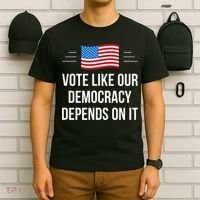 Vote Like Our Democracy Depends On It T-Shirt thumb 6