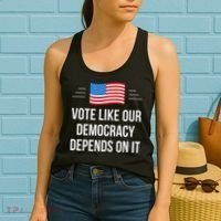 Vote Like Our Democracy Depends On It Women's Tank Top thumb 2