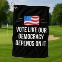Vote Like Our Democracy Depends On It Golf Towel thumb 1