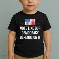 Vote Like Our Democracy Depends On It Toddler T-Shirt thumb 2