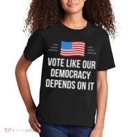 Vote Like Our Democracy Depends On It Kids T-Shirt thumb 2
