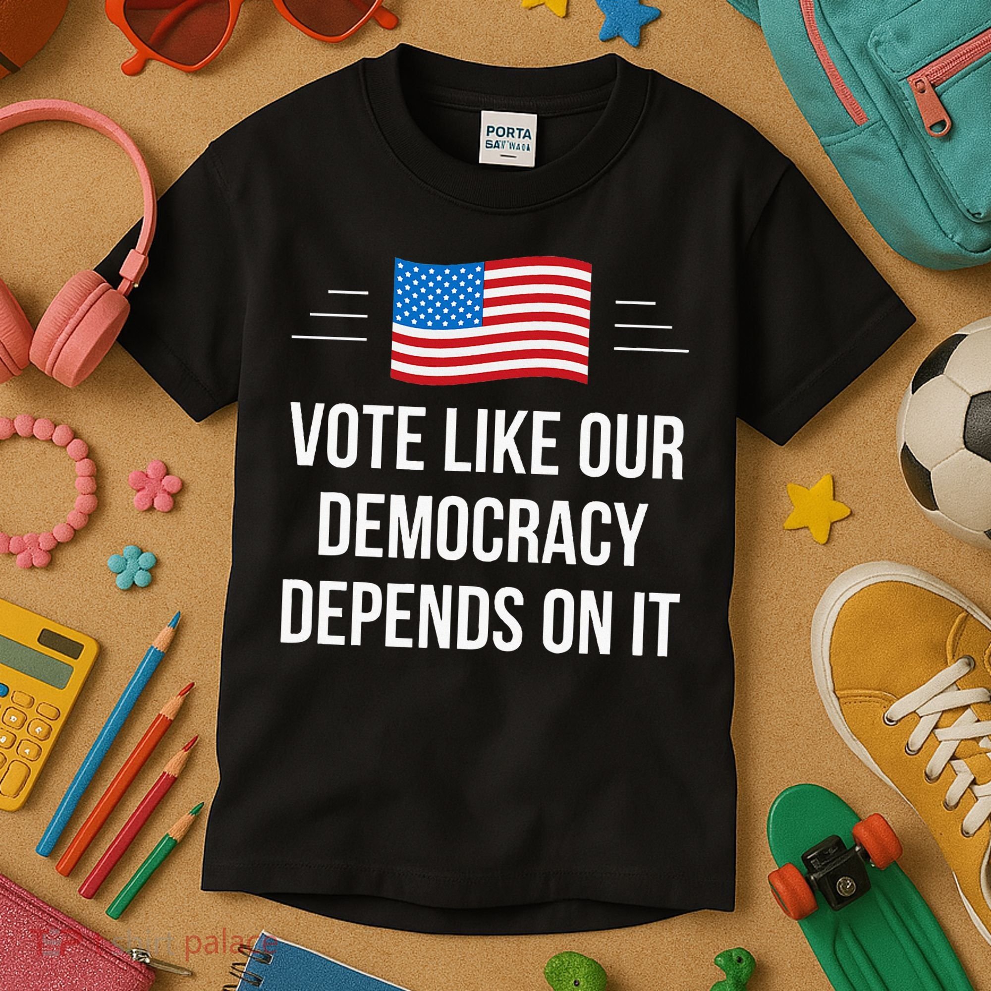 Vote Like Our Democracy Depends On It Kids T-Shirt