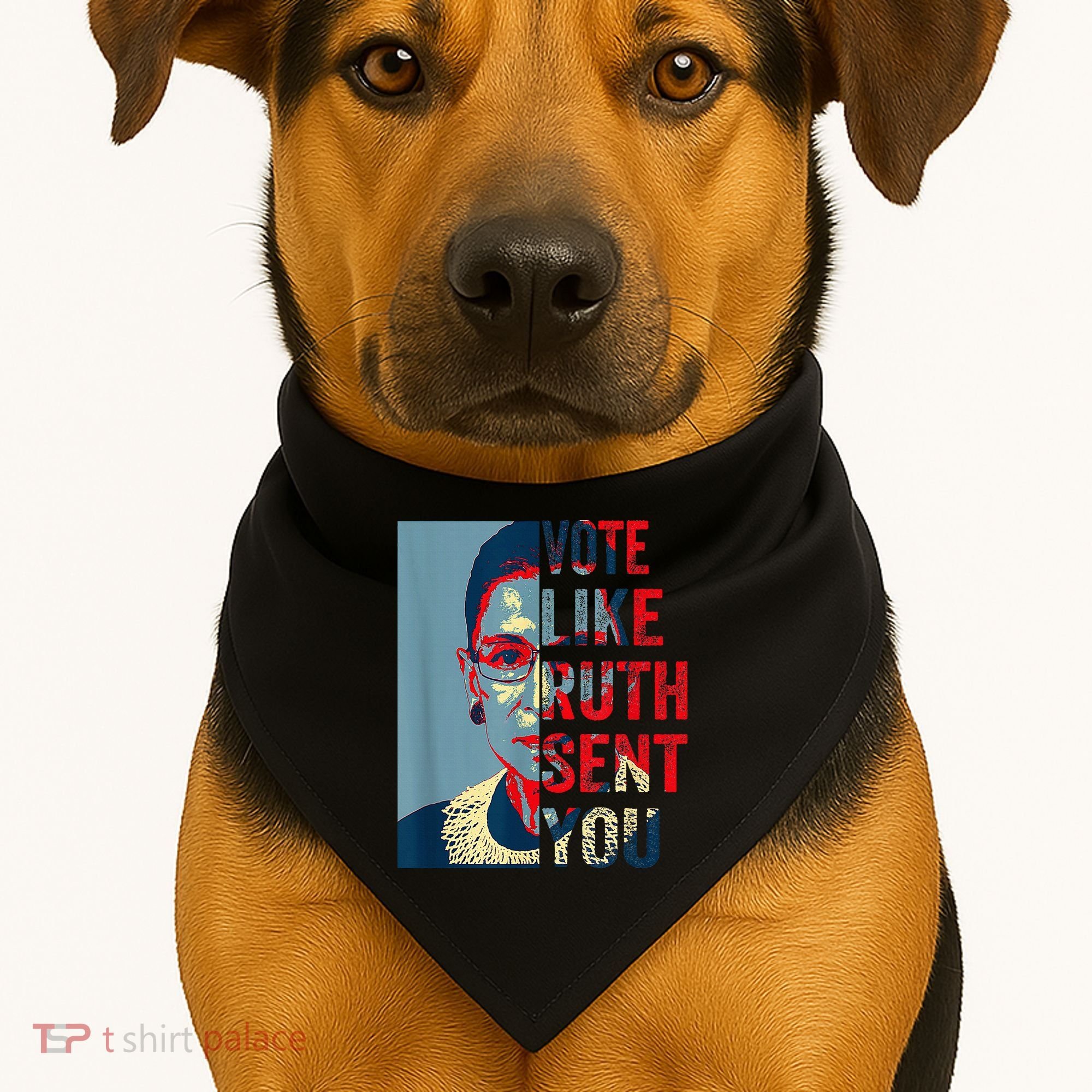Vote Like Ruth Sent You Funny Feminist USA-Made Doggie Bandana