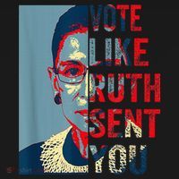 Vote Like Ruth Sent You Funny Feminist USA-Made Doggie Bandana thumb 2