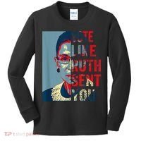 Vote Like Ruth Sent You Funny Feminist Kids Long Sleeve Shirt thumb 0