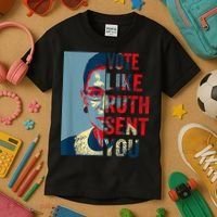 Vote Like Ruth Sent You Funny Feminist Kids T-Shirt thumb 3
