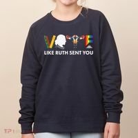 Vote Like Ruth Sent You Uterus Feminist Lgbt Women's Sweatshirt thumb 0