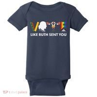 Vote Like Ruth Sent You Uterus Feminist Lgbt Baby Bodysuit thumb 0