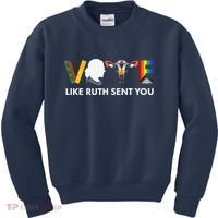 Vote Like Ruth Sent You Uterus Feminist Lgbt Kids Sweatshirt thumb 0