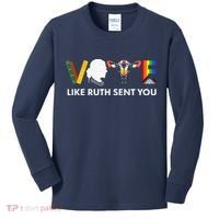 Vote Like Ruth Sent You Uterus Feminist Lgbt Kids Long Sleeve Shirt thumb 0
