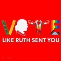 Vote Like Ruth Sent You Uterus Feminist Lgbt Santa Hat thumb 1