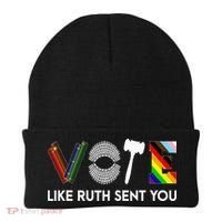 Vote Like Ruth Sent You Gavel Feminists Beanie thumb 0