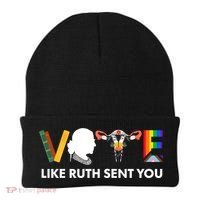 Vote Like Ruth Sent You Uterus Feminist Lgbt Beanie thumb 0