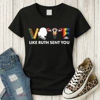 Vote Like Ruth Sent You Uterus Feminist Lgbt Women's T-Shirt thumb 3
