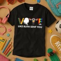 Vote Like Ruth Sent You Uterus Feminist Lgbt Kids T-Shirt thumb 3