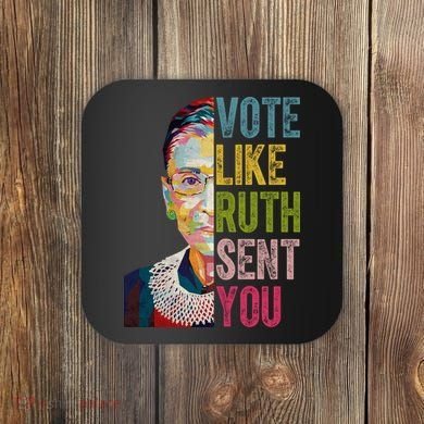 Vote Like Ruth Sent You Vintage Colorful Coaster