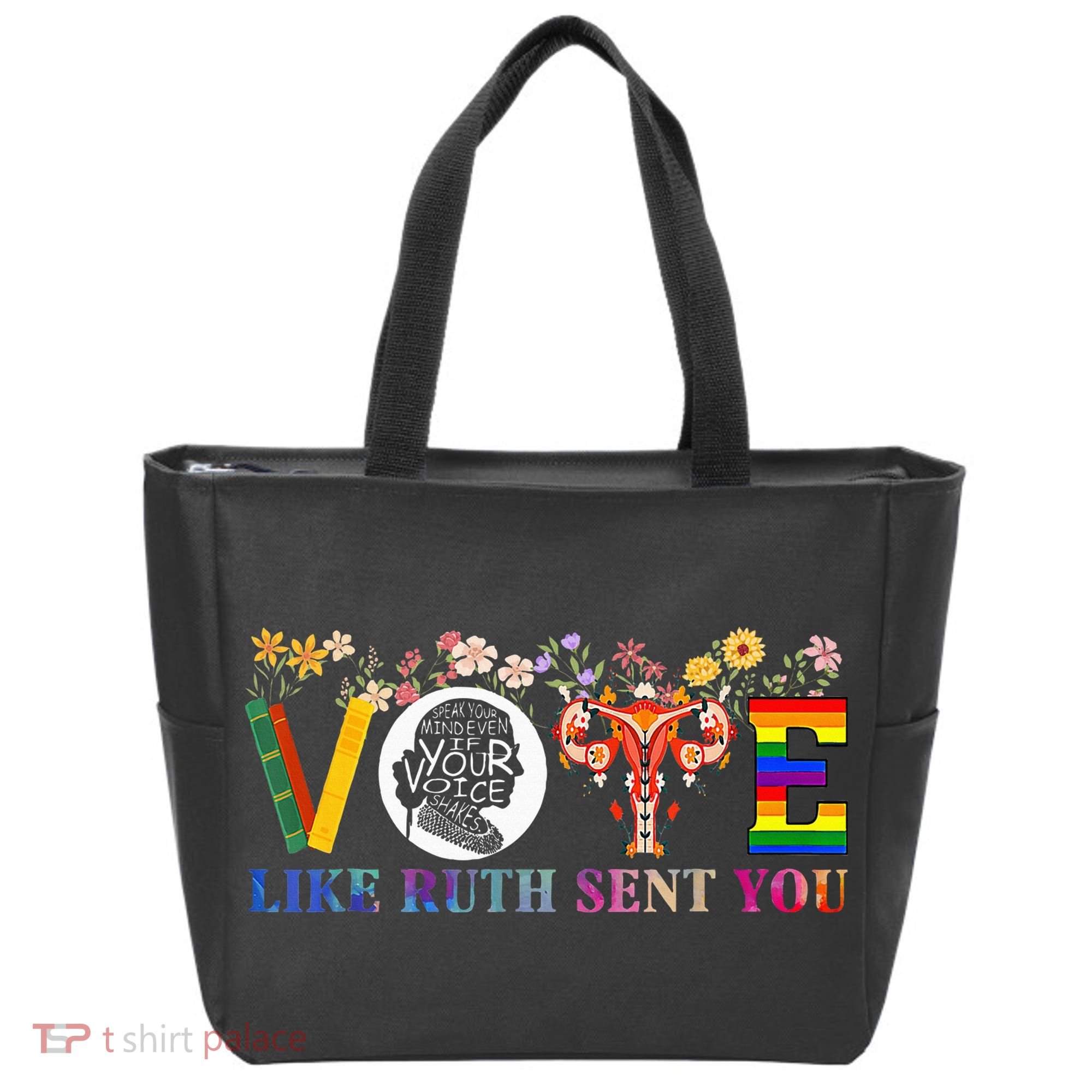 Vote Like Ruth Sent You Feminist Voting Inspirational Tote Bag