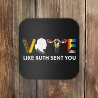 Vote Like Ruth Sent You Feminist Pride Coaster thumb 0
