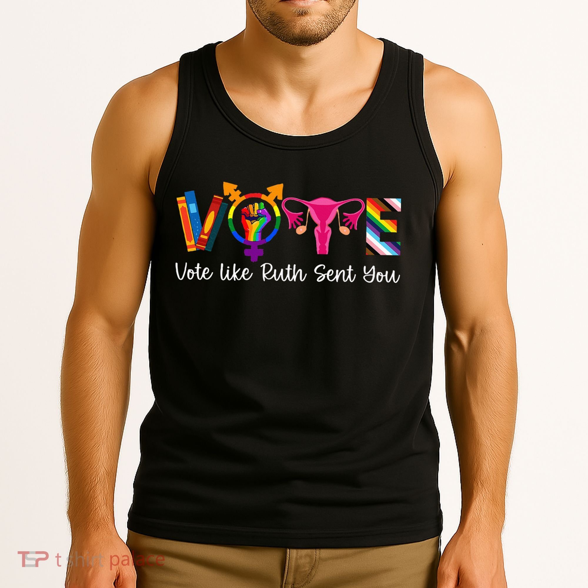 Vote Like Ruth Sent You Uterus Feminist Lgbt Tank Top