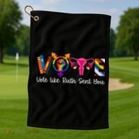 Vote Like Ruth Sent You Uterus Feminist Lgbt Golf Towel thumb 1
