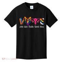 Vote Like Ruth Sent You Uterus Feminist Lgbt Kids T-Shirt thumb 0