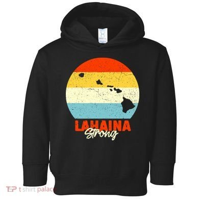 Vintage Lahaina Strong Gift Pray For Maui Toddler Hoodie