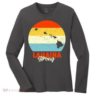 Vintage Lahaina Strong Gift Pray For Maui Women's Long Sleeve Shirt