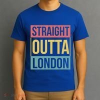 Vintage London Souvenir Retro Straight Outta London Funny Gift T-Shirt thumb 3