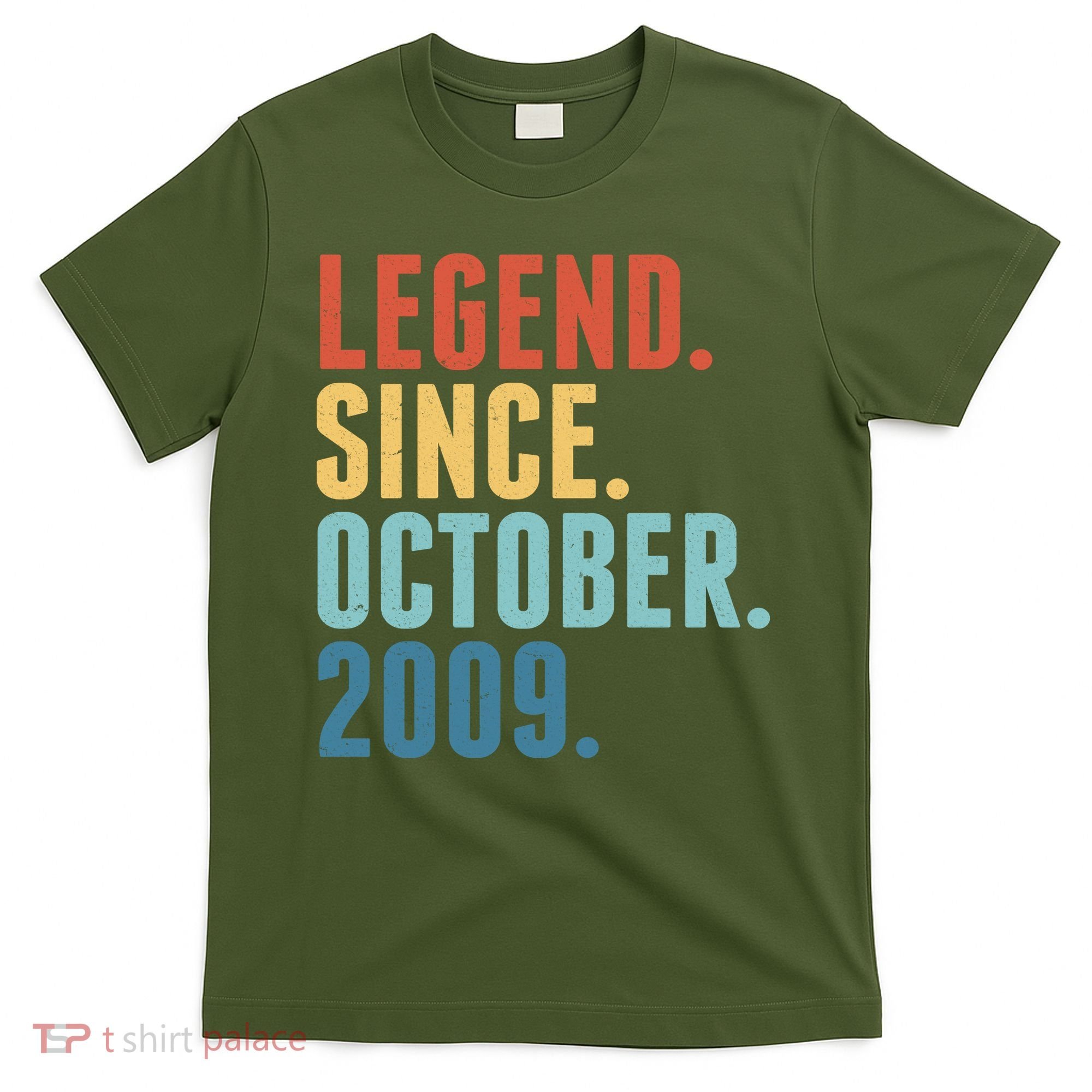 Vintage Legend Since October 2009 Birthday T-Shirt