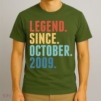 Vintage Legend Since October 2009 Birthday T-Shirt thumb 3