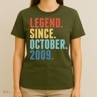 Vintage Legend Since October 2009 Birthday T-Shirt thumb 4