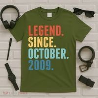 Vintage Legend Since October 2009 Birthday T-Shirt thumb 5