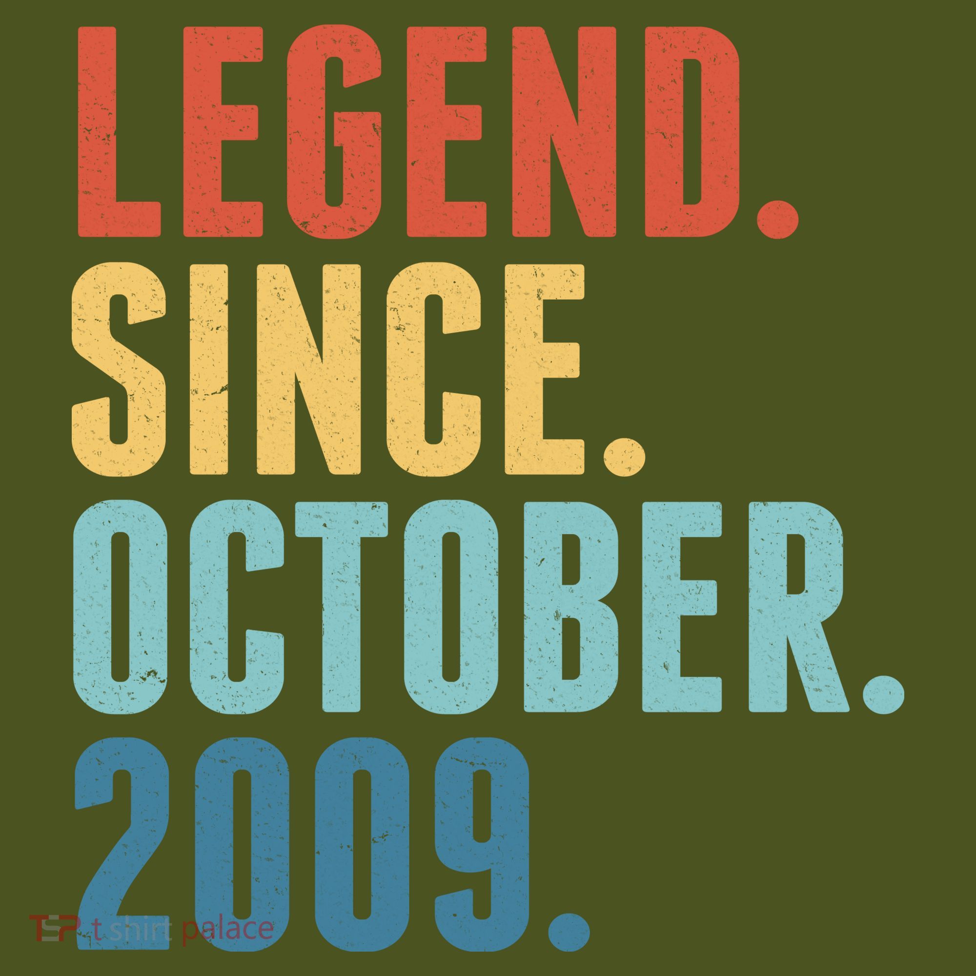 Vintage Legend Since October 2009 Birthday T-Shirt