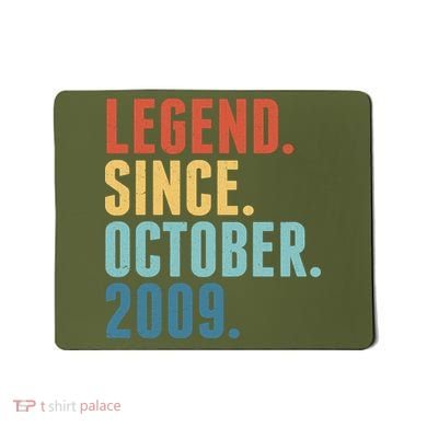 Vintage Legend Since October 2009 Birthday Mousepad