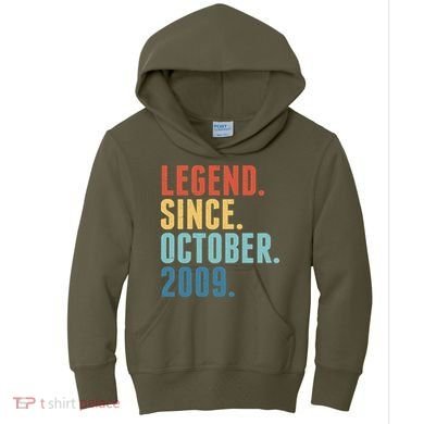 Vintage Legend Since October 2009 Birthday Kids Hoodie