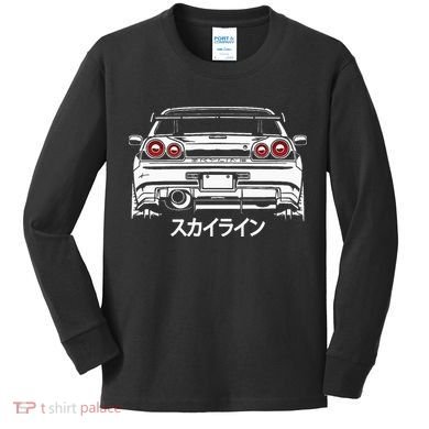 Vintage Legendary Skyline Jdm Gt R 34 Kids Long Sleeve Shirt