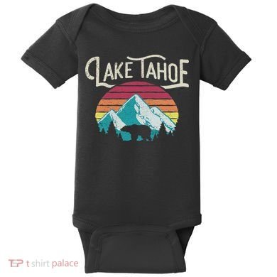 Vintage Lake Tahoe Mountain Retro Baby Bodysuit