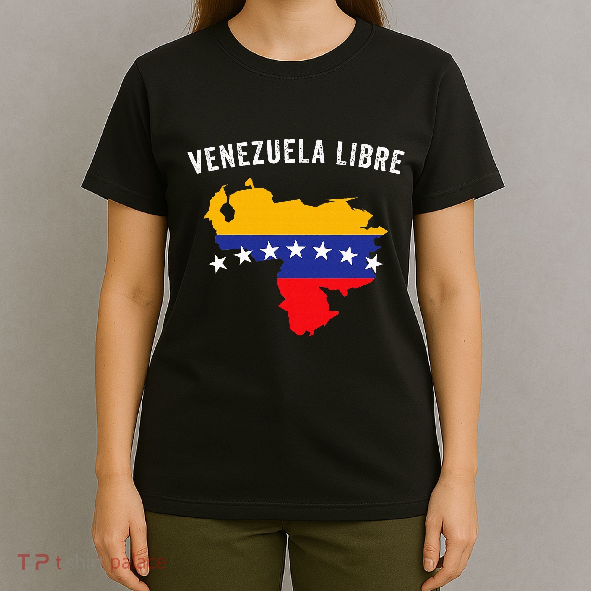 Venezuela Libre Venezuela Map 7 Stars Flag Family Souvenir T-Shirt