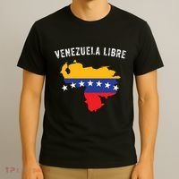 Venezuela Libre Venezuela Map 7 Stars Flag Family Souvenir T-Shirt thumb 3