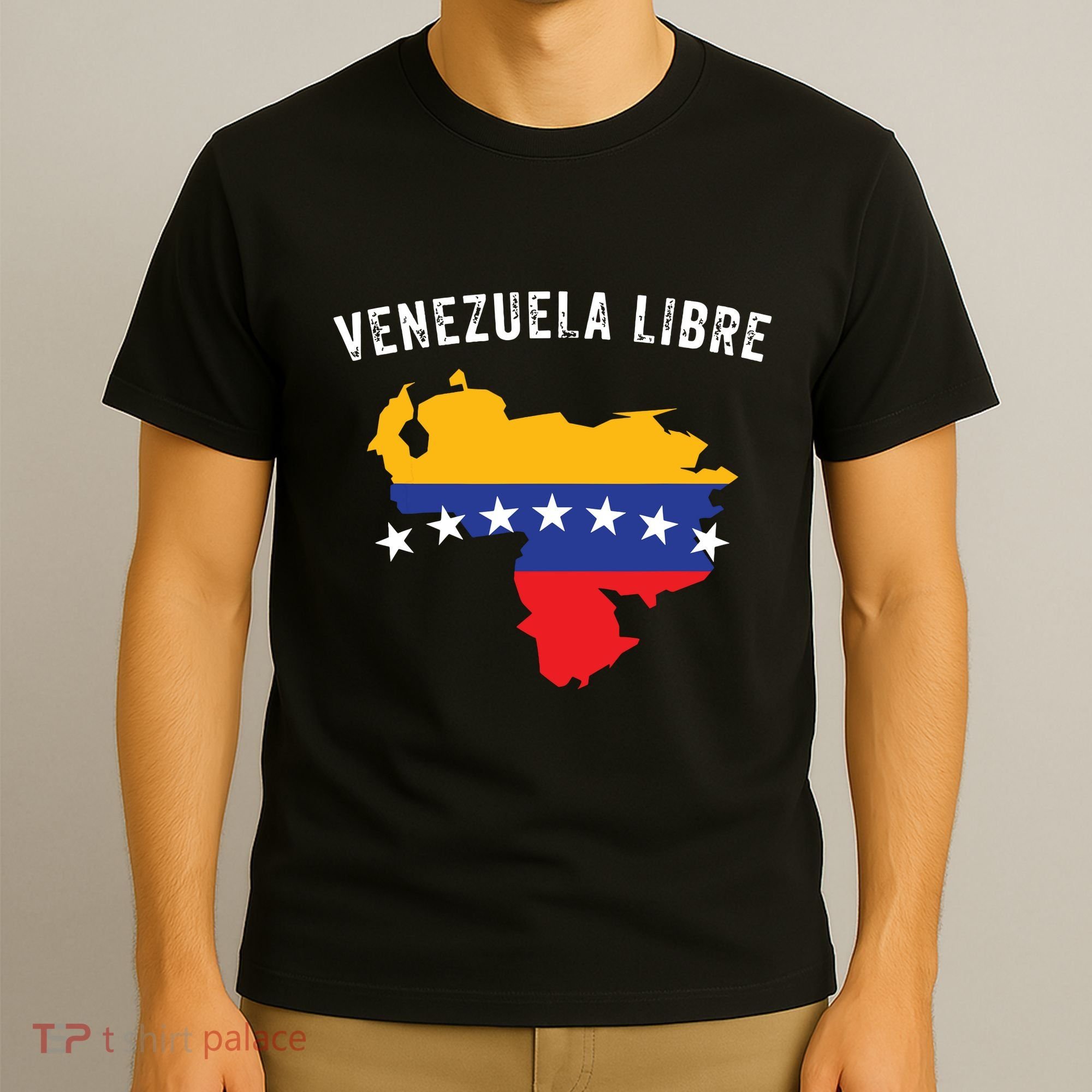 Venezuela Libre Venezuela Map 7 Stars Flag Family Souvenir T-Shirt