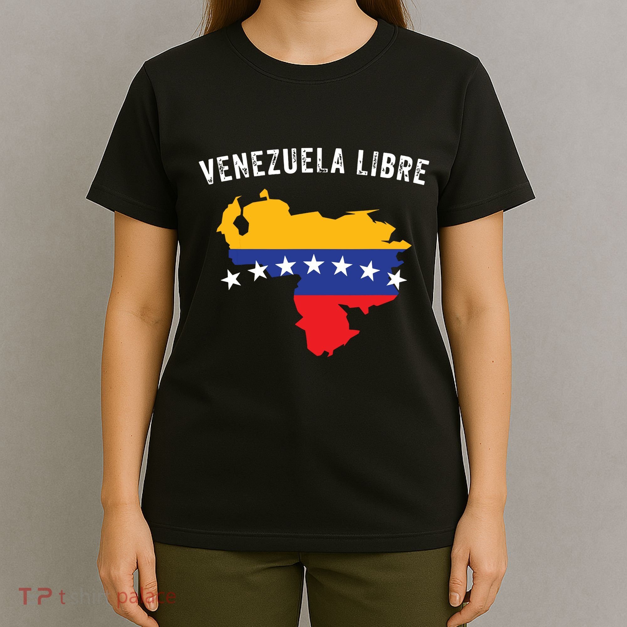 Venezuela Libre Venezuela Map 7 Stars Flag Family Souvenir T-Shirt
