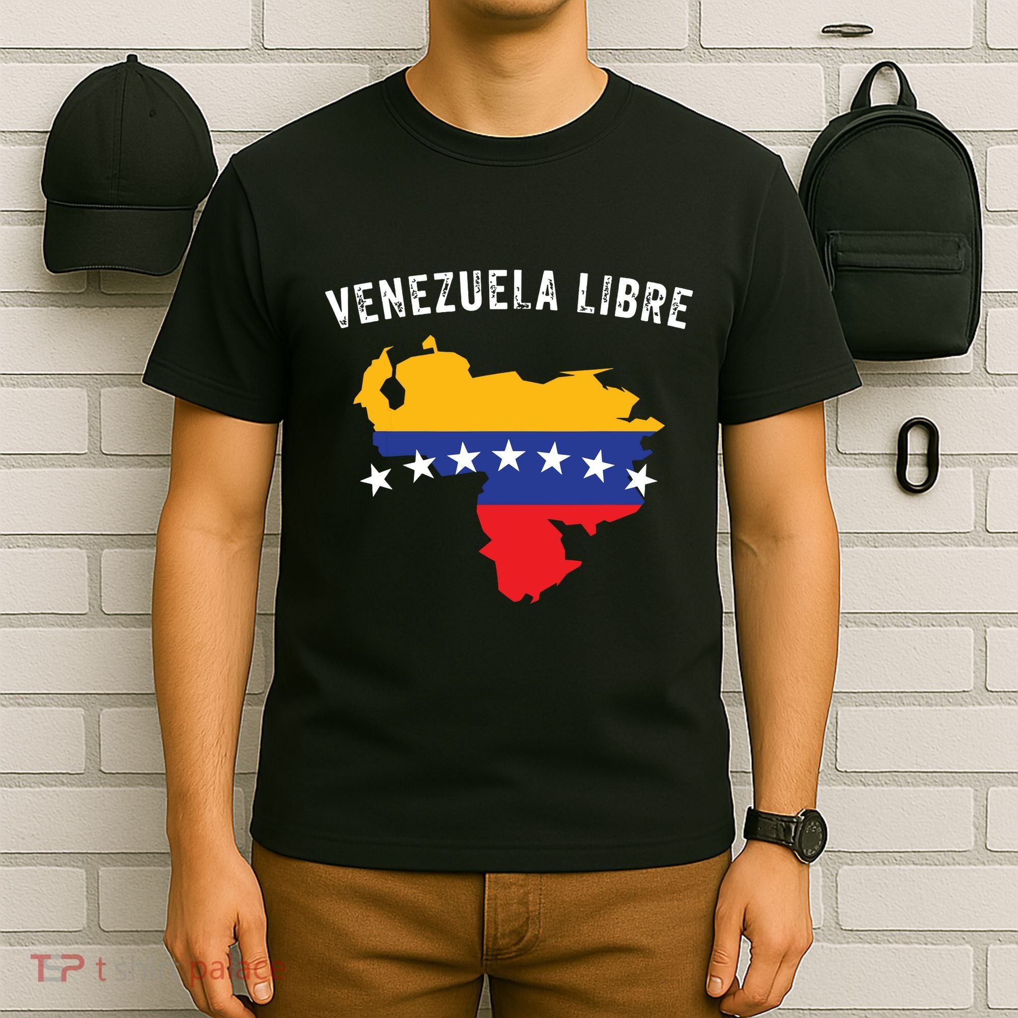 Venezuela Libre Venezuela Map 7 Stars Flag Family Souvenir T-Shirt
