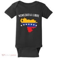 Venezuela Libre Venezuela Map 7 Stars Flag Family Souvenir Baby Bodysuit thumb 0