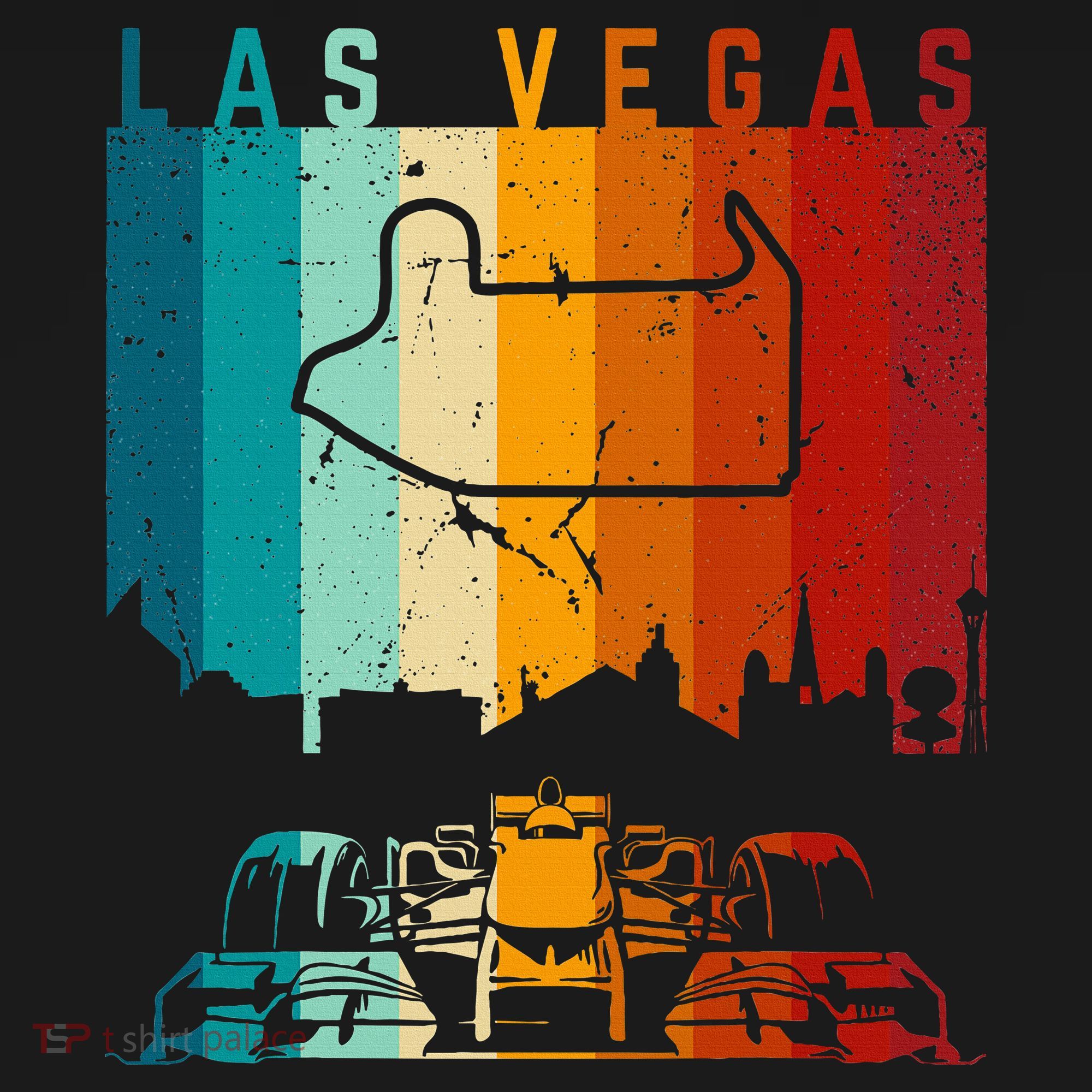 Vintage Las Vegas Formula Racing Track Circuit Fan T-Shirt